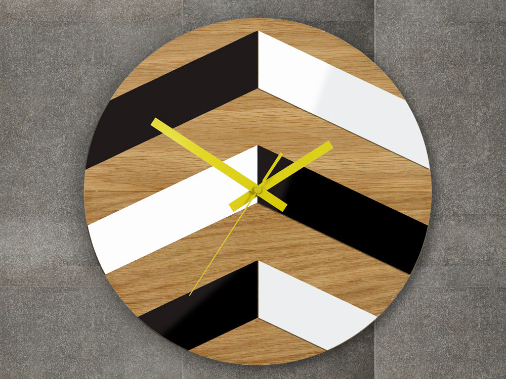 Orologio da parete in legno Zigzag
