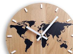Orologio da parete in legno Map Black