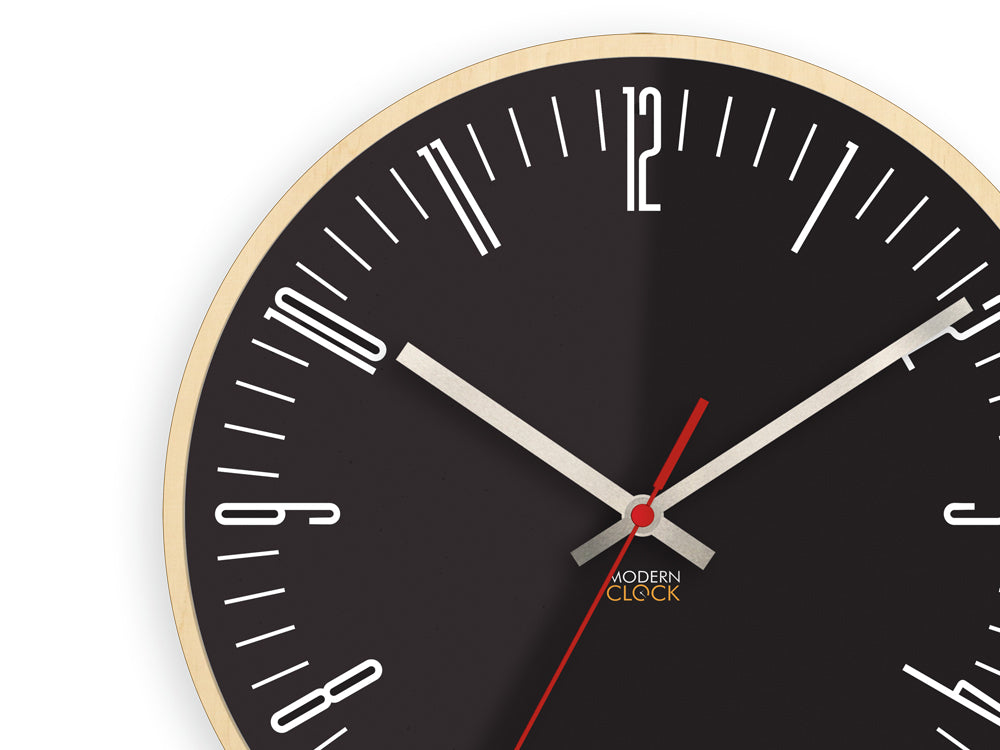 Orologio da parete moderno PIANO Nero