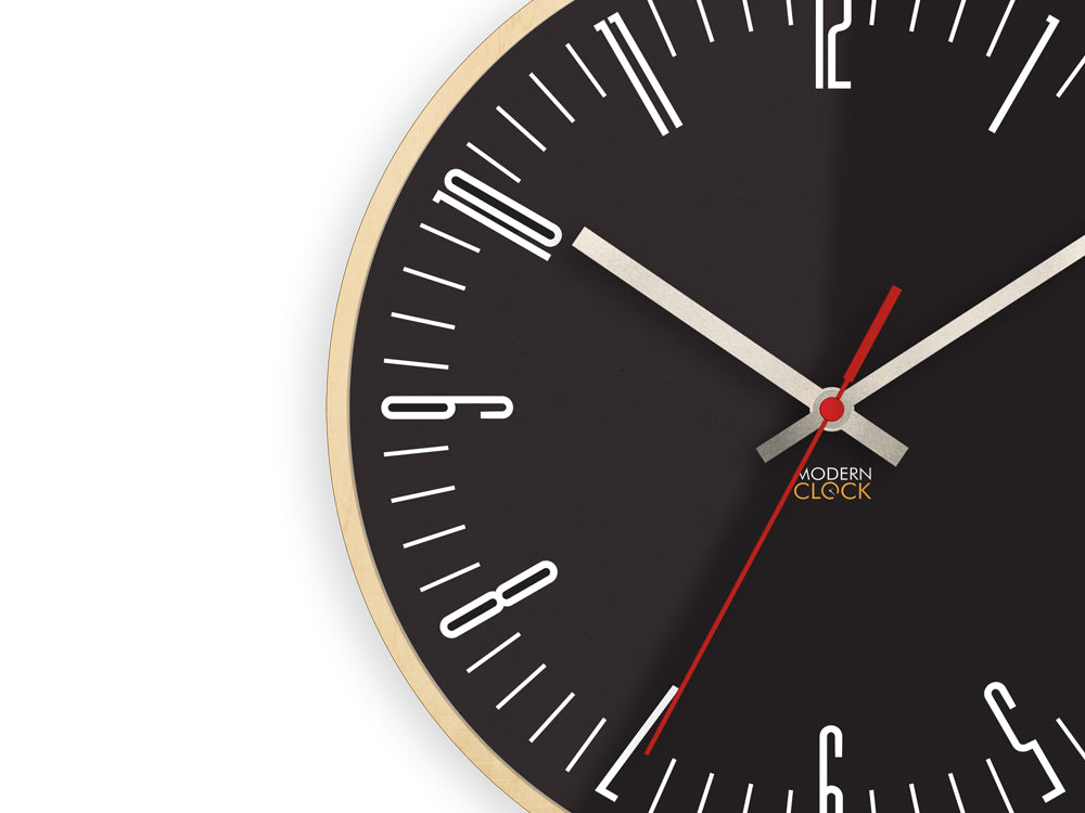 Orologio da parete moderno PIANO Nero