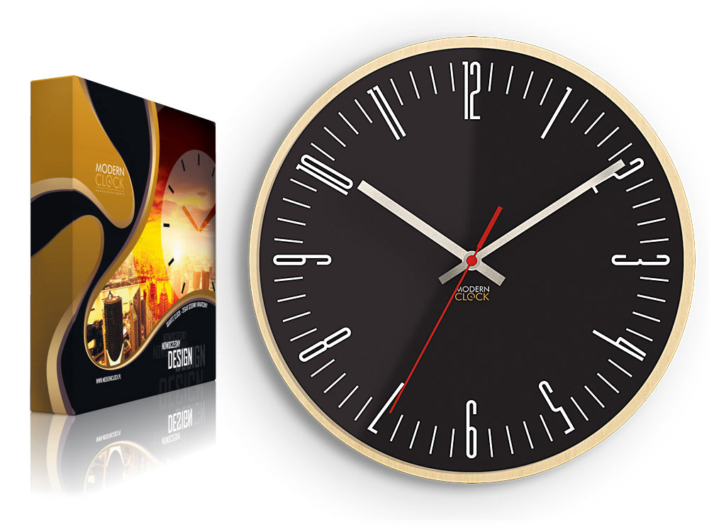 Orologio da parete moderno PIANO Nero