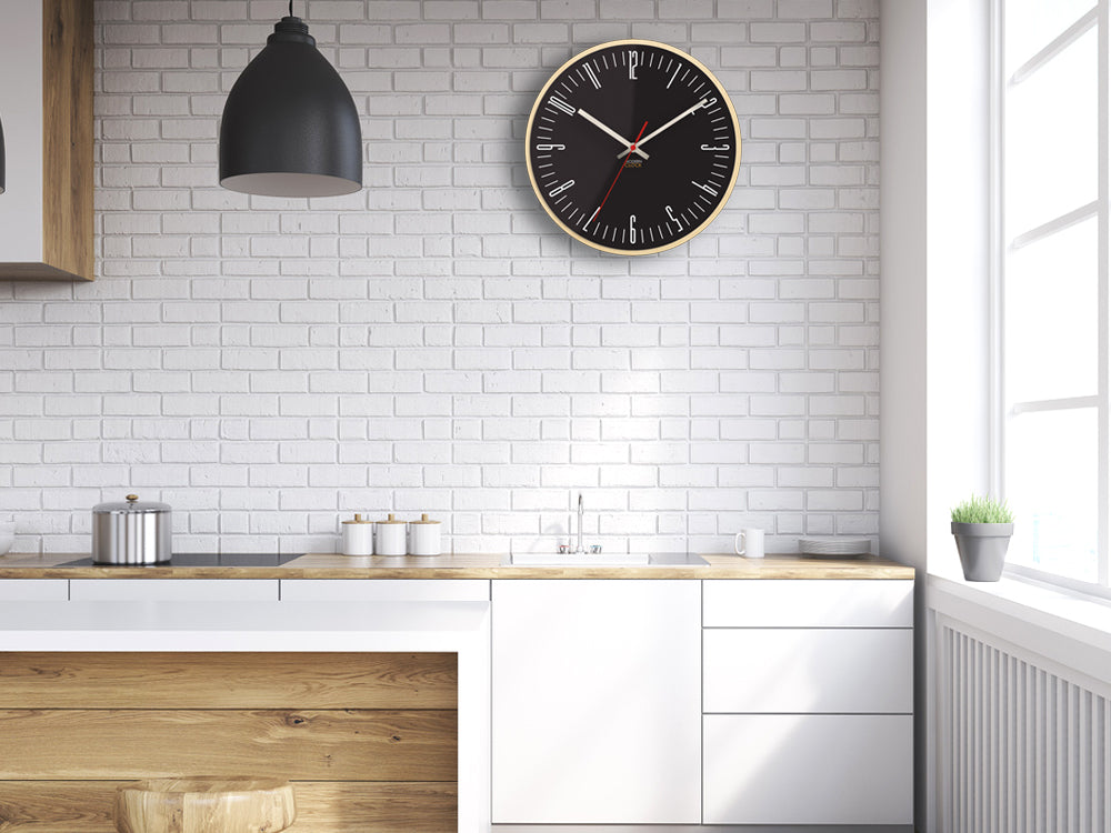 Orologio da parete moderno PIANO Nero