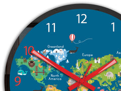 Orologio da parete per bambini Mappa del mondo