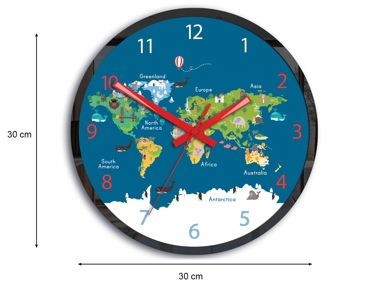 Orologio da parete per bambini Mappa del mondo