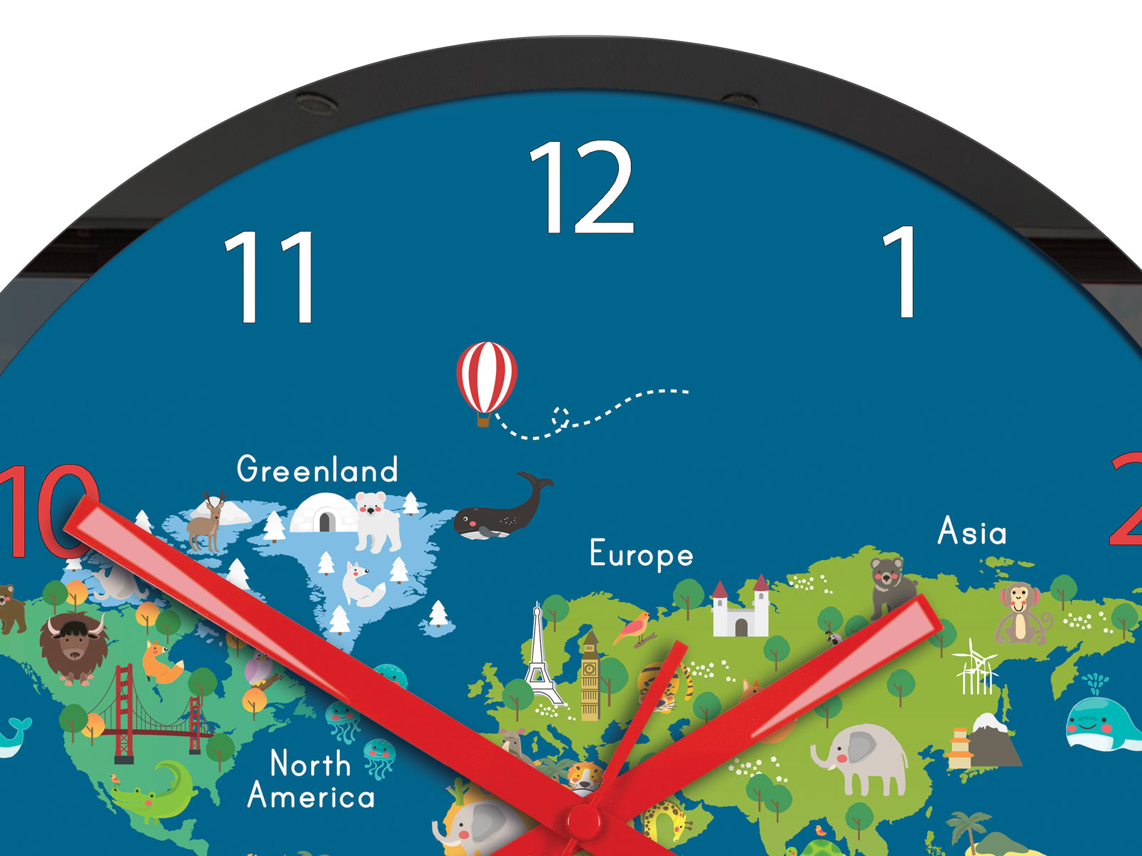 Orologio da parete per bambini Mappa del mondo