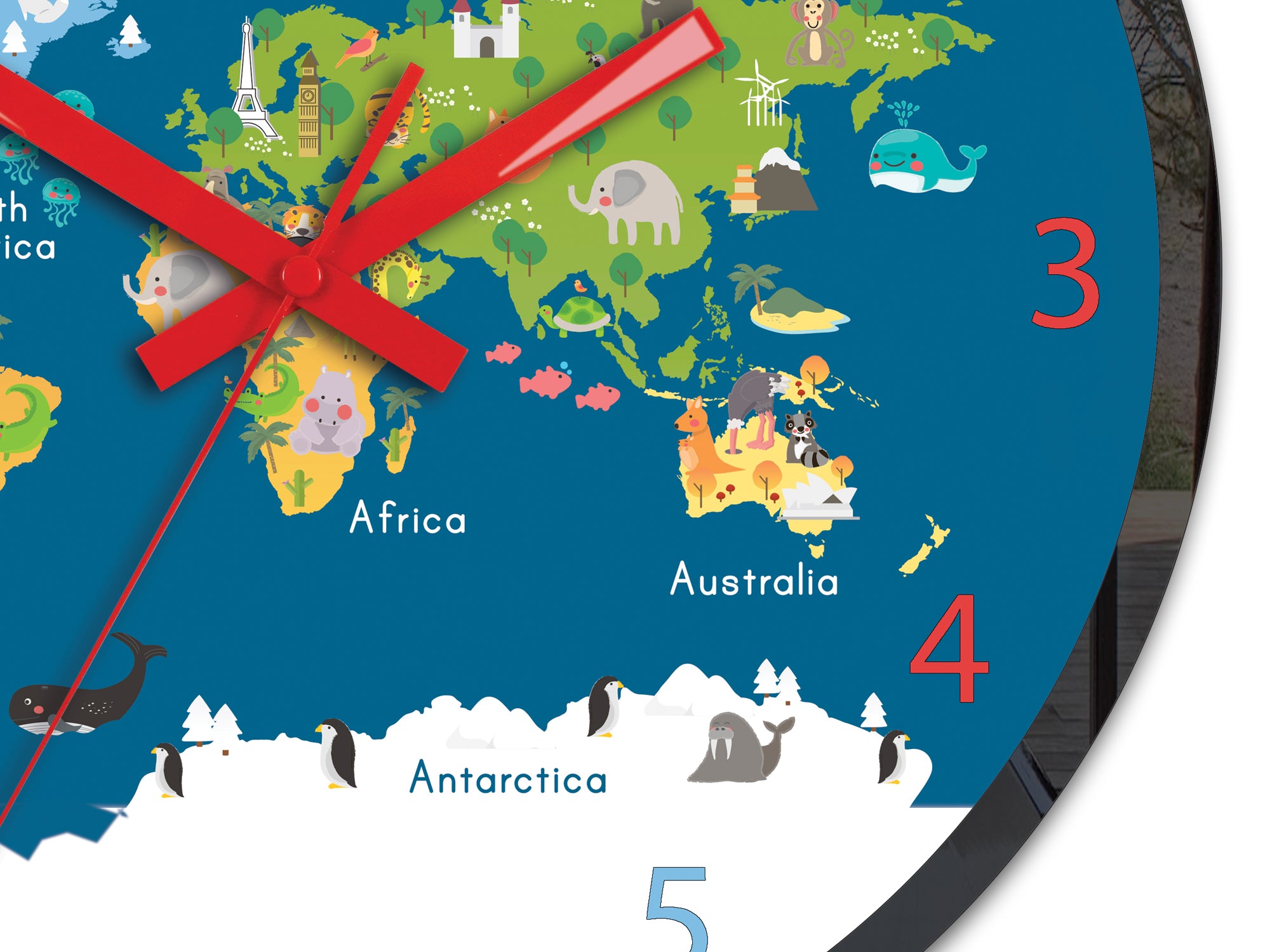 Orologio da parete per bambini Mappa del mondo