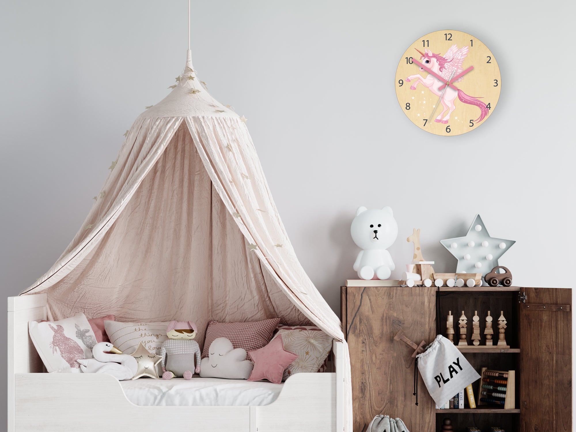 Orologio da parete per bambini Unicorno