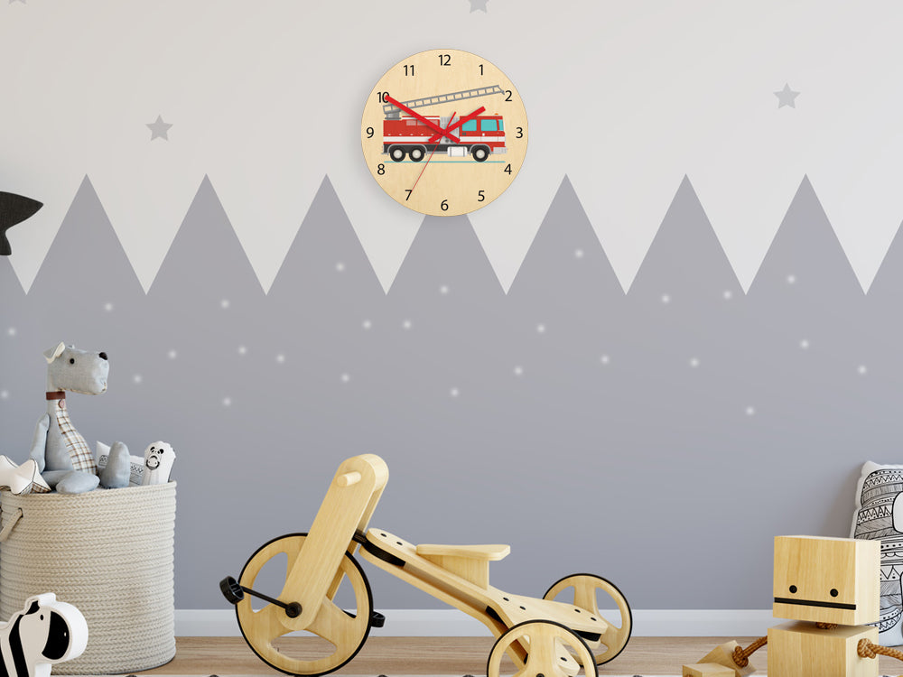 Orologio da parete per bambini Camion dei pompieri
