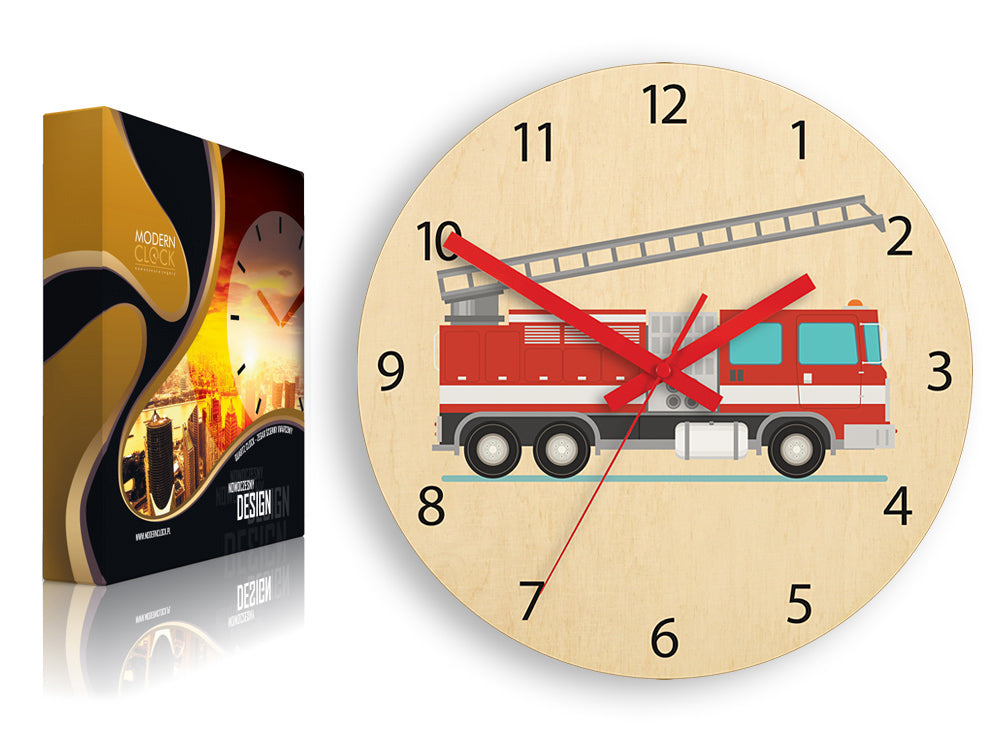Orologio da parete per bambini Camion dei pompieri