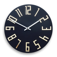 Orologio da parete moderno SLIM Nero opaco