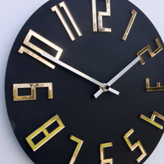 Orologio da parete moderno SLIM Nero opaco