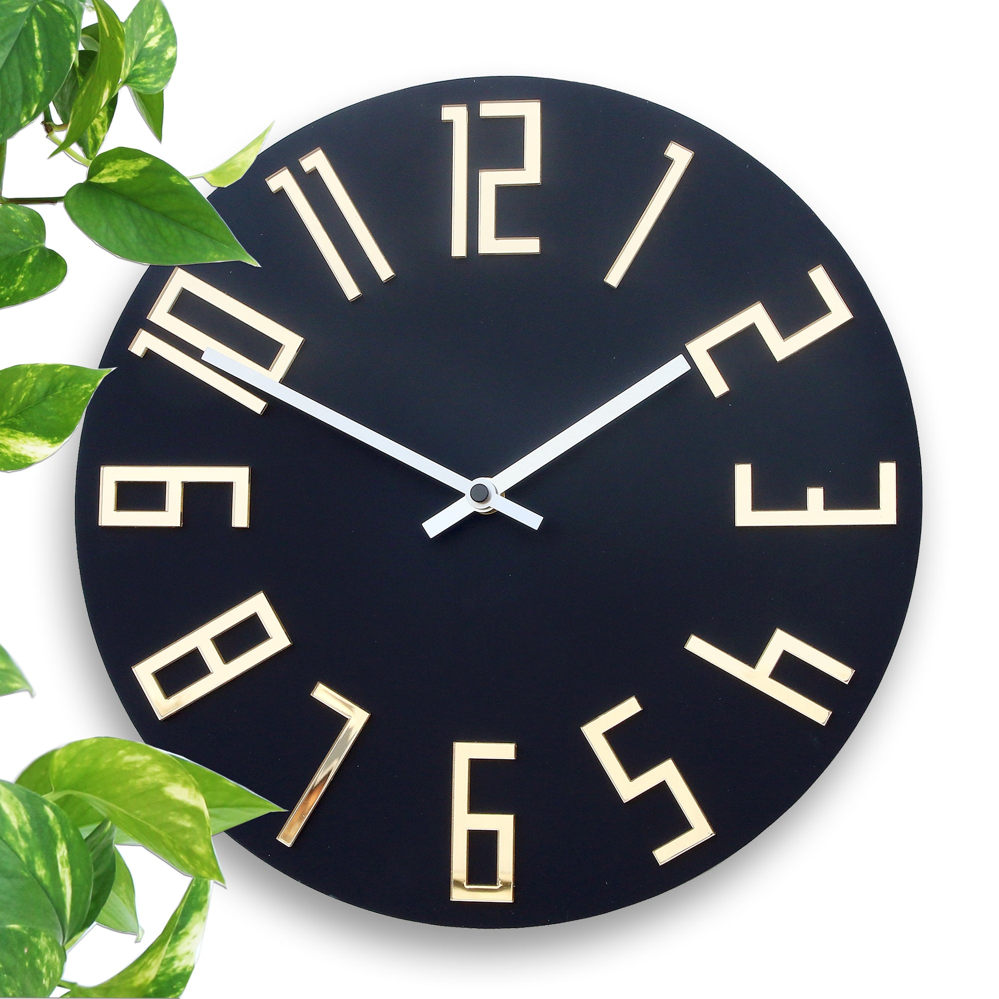 Orologio da parete moderno SLIM Nero opaco