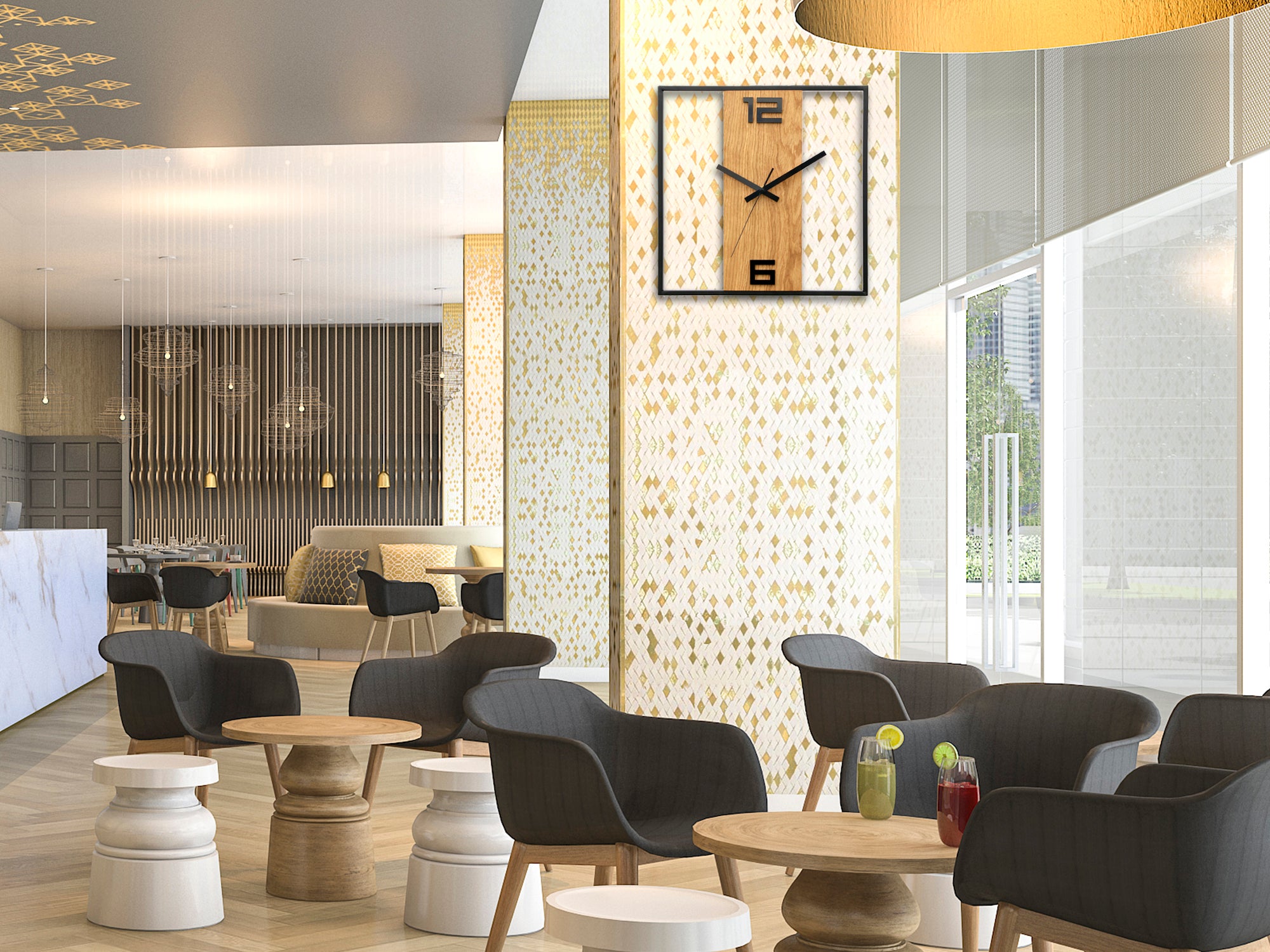 Orologi da parete moderni RETRO Legno-metallo