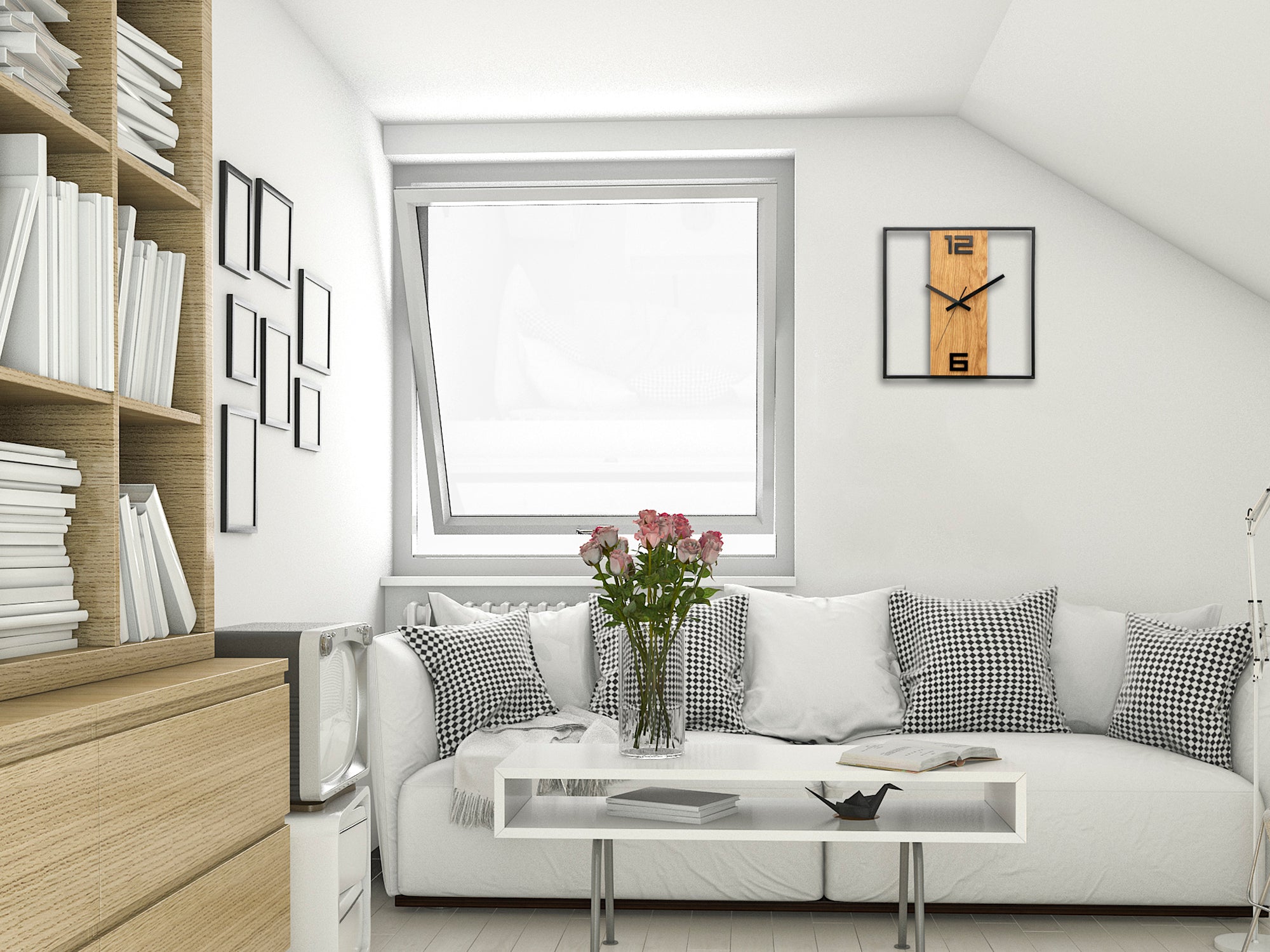 Orologi da parete moderni RETRO Legno-metallo