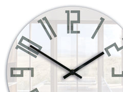 Orologio da parete moderno sottile in acrilico bianco-grigio