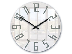 Orologio da parete moderno sottile in acrilico bianco-grigio