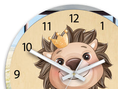 Orologio da parete per bambini Leone con corona