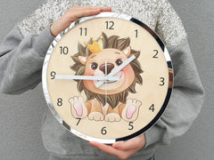 Orologio da parete per bambini Leone con corona