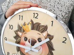 Orologio da parete per bambini Leone con corona