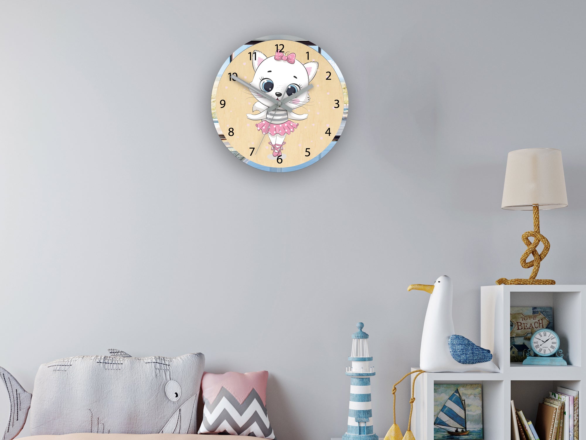 Orologio da parete per bambini Cat Ballerina