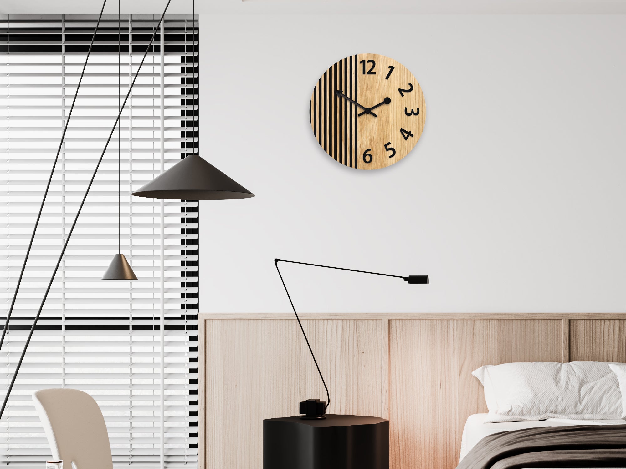 Orologio da parete in legno London Black