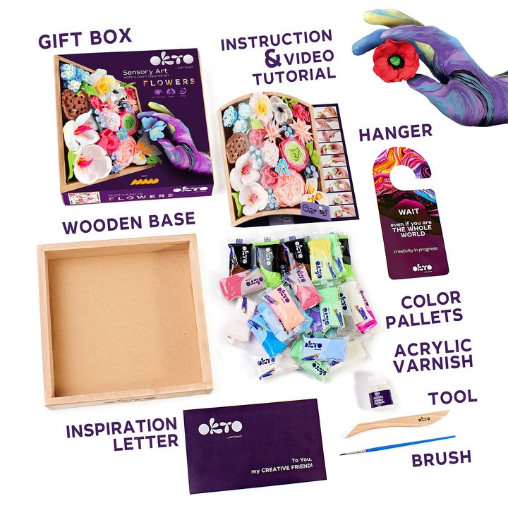 OKTO set di modellazione in cornice di legno 21 x 21 cm ROMANTICA