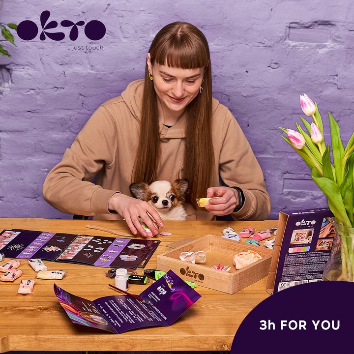 OKTO set di modellazione in cornice di legno 21 x 21 cm ROMANTICA