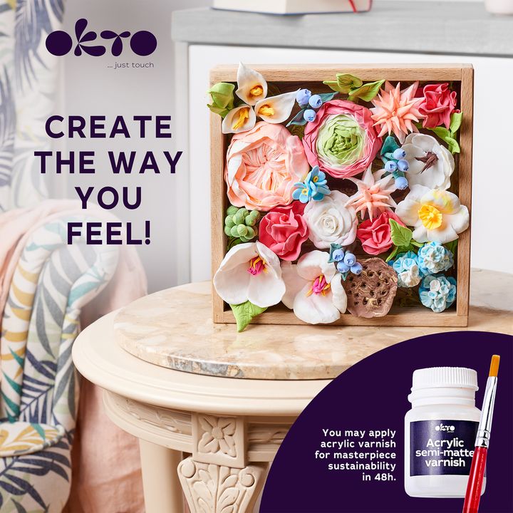 OKTO set di modellazione in cornice di legno 21 x 21 cm ROMANTICA