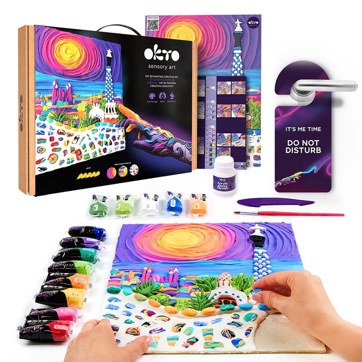 Set 3D creativo OKTO Parco Guell a Barcellona 30 x 40 cm