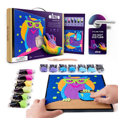 OKTO pittura con massa autoindurente 30 x 30 cm Gufo