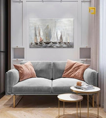 Quadro su tela BANDIERE SUL MARE Sconto 60% 120X60 cm