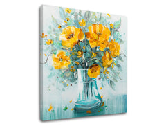 Quadro su tela FIORI NEL VASO Sconto 40 % 80X80 cm