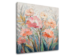 Pittura su tela GIARDINO FLOREALE 80x80 cm