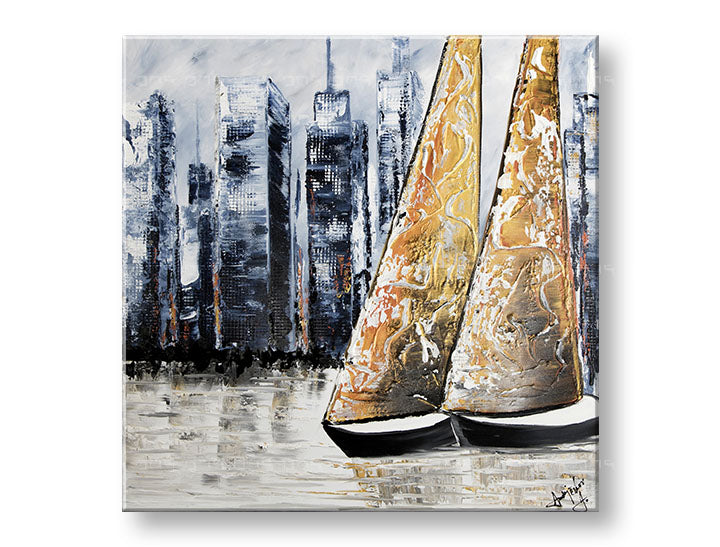 L'immagine su tela CITY 1 parte XOBFB547E1 Sconto 60% 80X80 cm