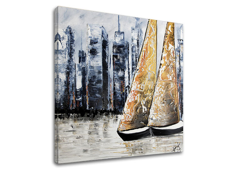 L'immagine su tela CITY 1 parte XOBFB547E1 Sconto 60% 80X80 cm