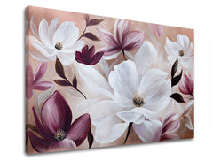 L'immagine su tela FIORI BIANCHI E VIOLA 100X70 cm