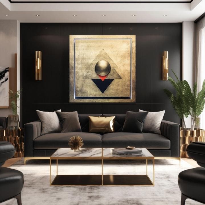 Tocco d'oro su tela Simmetria in oro | dimensioni diverse