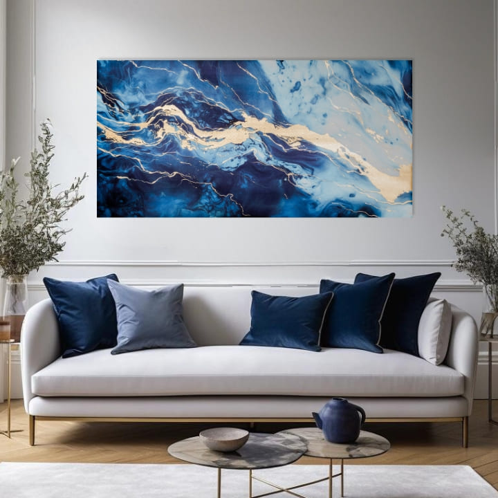 Tocco d'oro su tela Visione astratta del mare