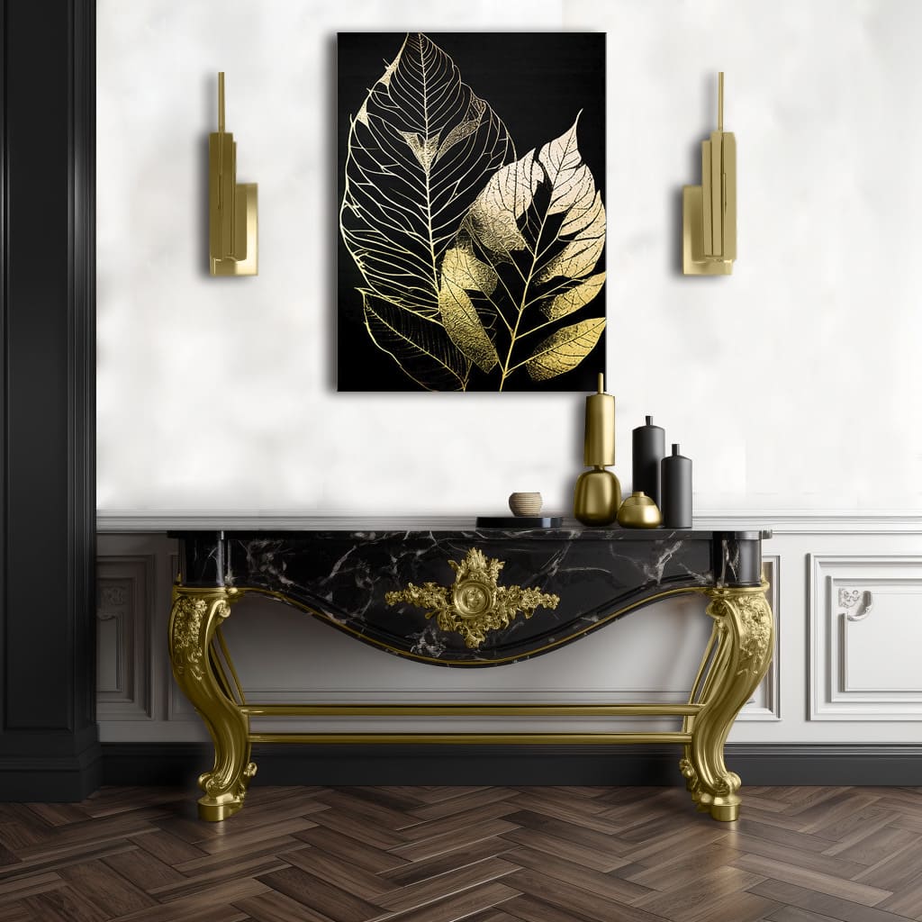 Tocco d'oro su tela DANCING LEAVES OF THE WIND 60x80 cm