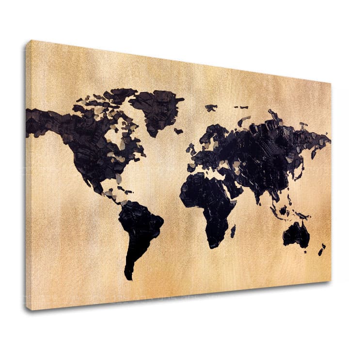 Un tocco d'oro sulla tela World in Gold | dimensioni diverse