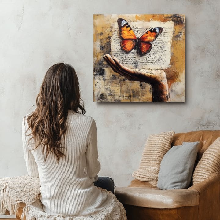 Immagine vintage di farfalla - Storia d'amore