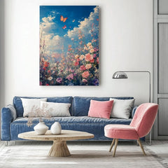 Dipingere farfalle sul prato in fiore - Eleganza colorata