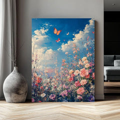 Dipingere farfalle sul prato in fiore - Eleganza colorata