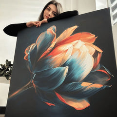 Decorazione d'autore su tela Risveglio di bellezza 80x80 cm