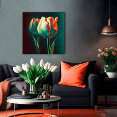 Decorazione su tela Morning con tulipano | dimensioni diverse