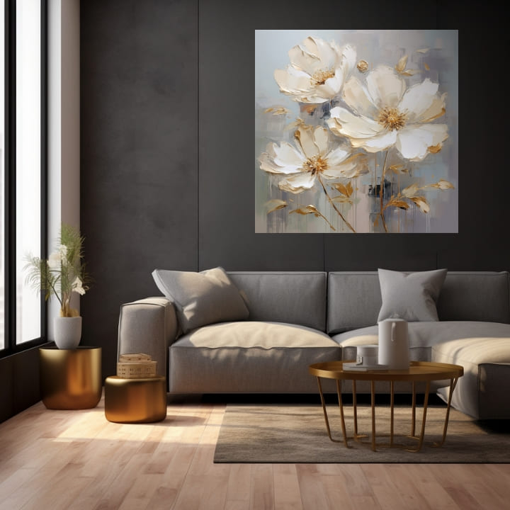 Mondo floreale su tela Una delizia per i sensi 80x80 cm