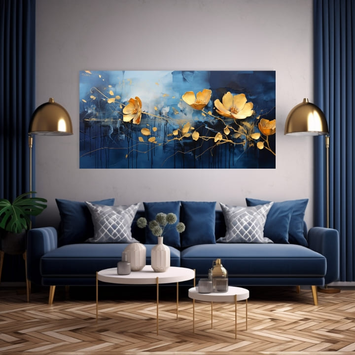 Eleganza senza tempo su tela Oasi di gioia blu | dimensioni diverse