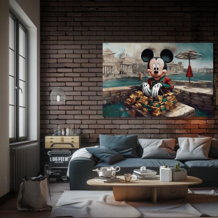 Stampa su tela - Topolino ricco | varie dimensioni