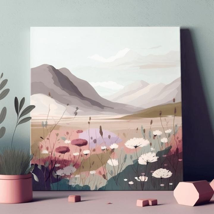 Paesaggio su tela Valle delle montagne 80X80 CM