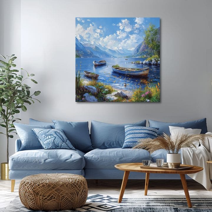 Paesaggio dipinto su tela Lago tranquillo